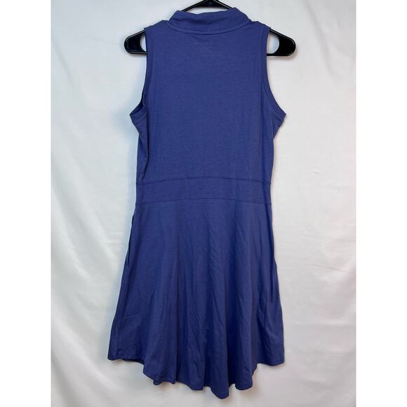 Toad & Co Womens Med Blue Fit and Flare Sleeveless Knit Summer Athleisure Dress - Picture 6 of 9